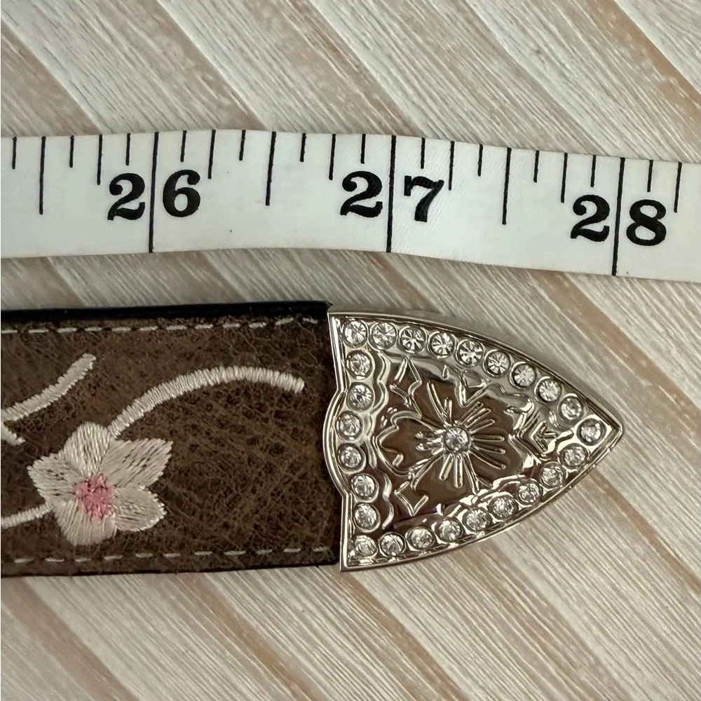 Angel Ranch Girls Floral Embroidered Western Belt – Size 22